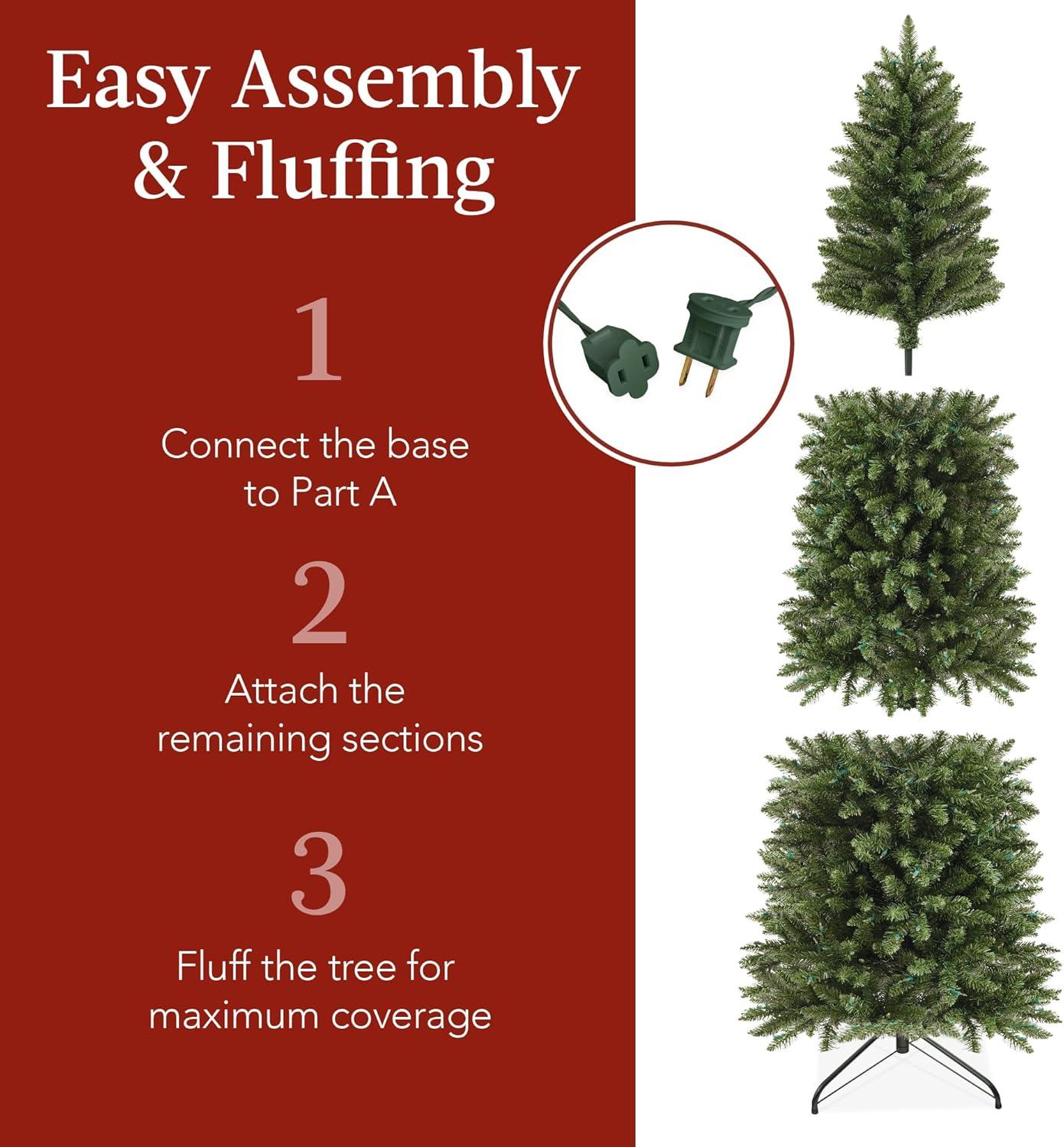 Best Choice Products Pre-Lit Spruce Pencil Christmas Tree w/ Incandescent Lights