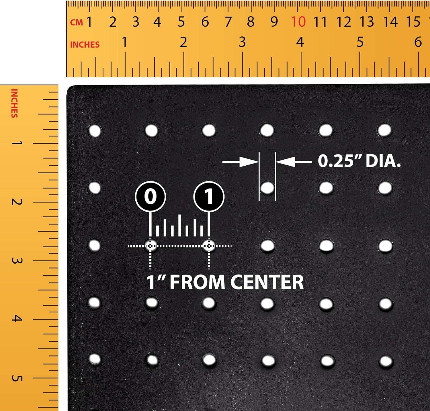 Azar Displays 900940-BLK The DIY Multi-Purpose 10-Piece Pegboard Wall Organizer Kit with One Panel and Accessory Assortment (13.5"W x 22"H)