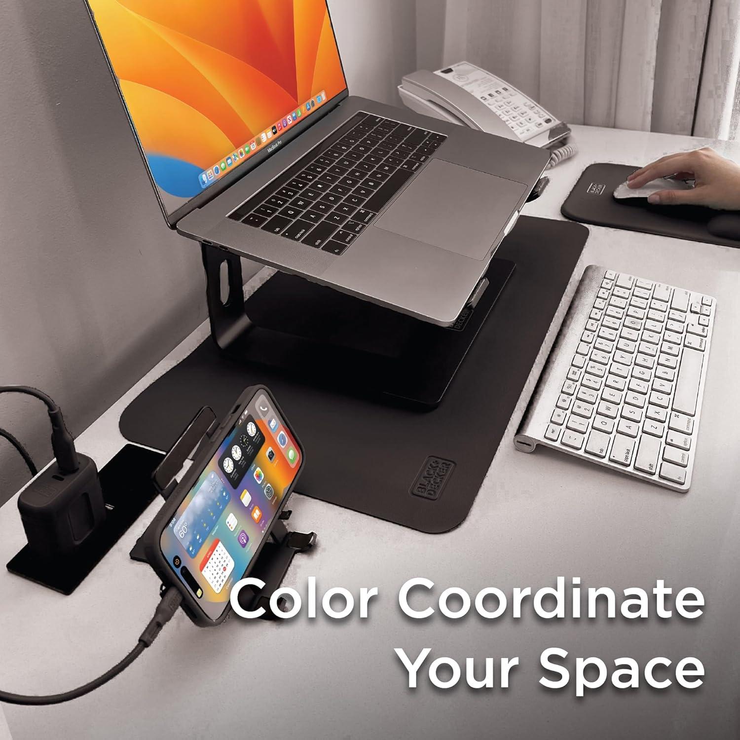 Black+Decker Faux Leather Desk Mat for Keyboard and Mouse - Protective Desk Decor - Gaming, Work from Home, Office Accessory