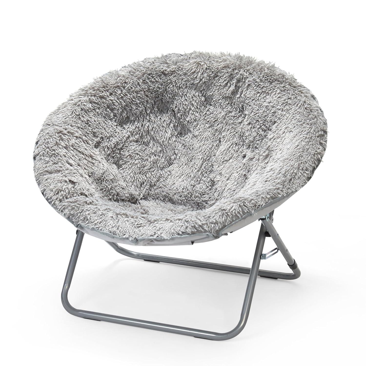 Urban Shop Mongolian Faux Fur Oversized Moon Chair, Multiple Colors