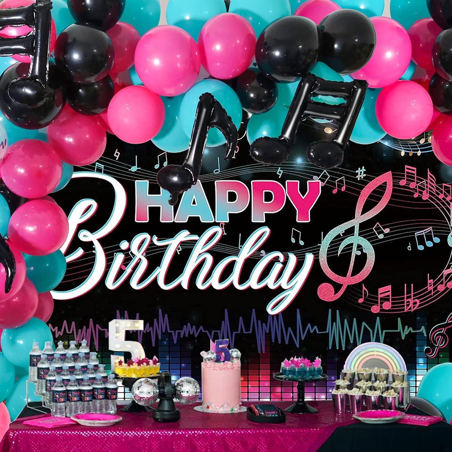 TIC Tok Balloon Arch Kit, JOGAMS 127 Pack TIC Tok Balloons Set with Music Note Balloons, Music Party Decorations for Girls Teens Birthday Party Karaoke Music Theme Decor