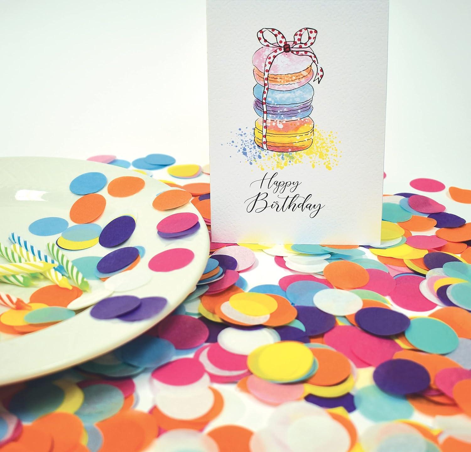 Tissue Paper Confetti, 1 Inch Circles, 10,000 Pieces, 3.5 Ounces, Multicolor Rainbow Confetti Dots, 8 Fun & Complementing Colors, by Better Office Products