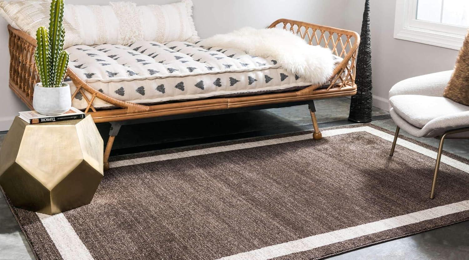 Unique Loom Del Mar Collection Area Rug - Maria (2' 2" x 3' 1" Rectangle Brown/Ivory)