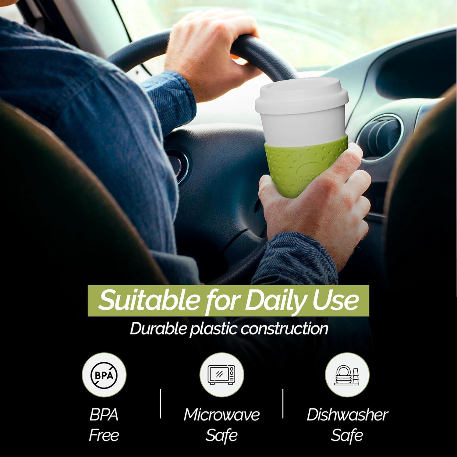 Copco Acadia 16 oz Travel Mug - Insulated Reusable Coffee Tumbler with Double-Walled Plastic, Leak-Proof Lid, BPA-Free - (Green)
