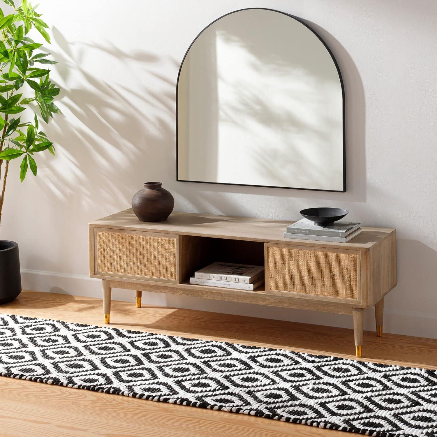 Addy Black, White Rug