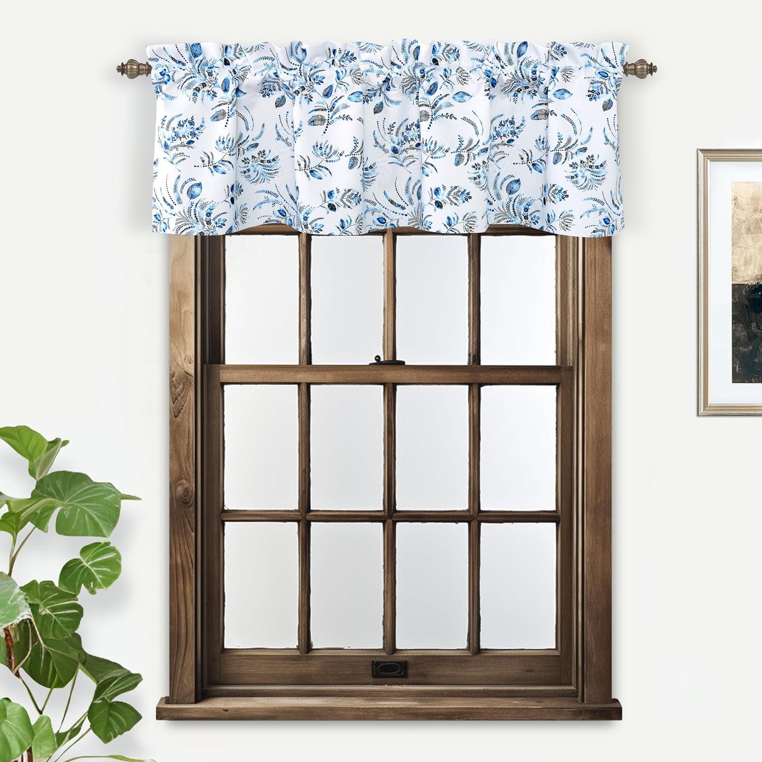 Rosalind Wheeler Helfer Floral Tailored 52'' W Window Valance in