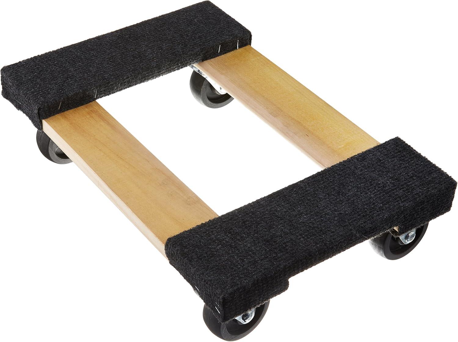 Hardwood Frame Black Carpeted 18" x 12" Mover's Dolly