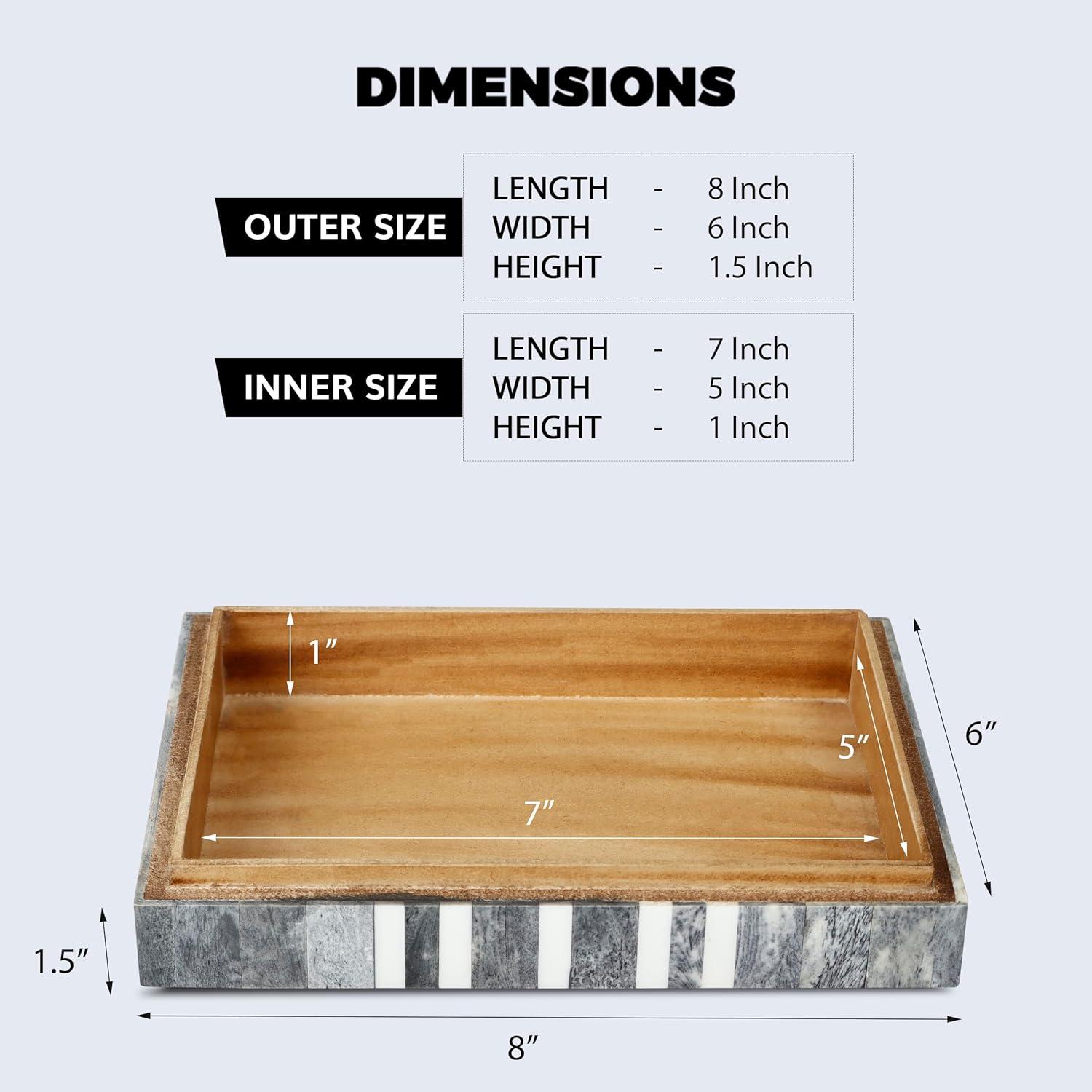 Handicrafts Home Decorative Box - Handmade Jewelry Organizer Box with Lid - Keepsake Box for Home Decor, Jewelry, Accessories, Collectibles - Modern Wooden Storage Box - Cafe, 8X6X1.5 inch