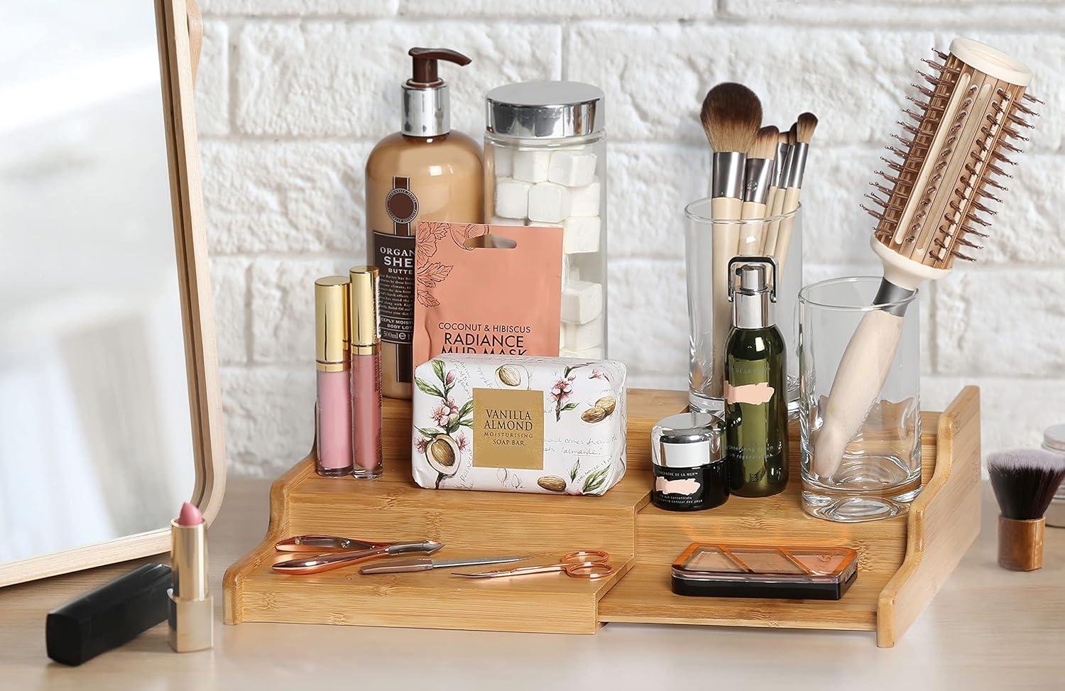 Seville Classics 3-Tier Expandable Bamboo Spice Rack