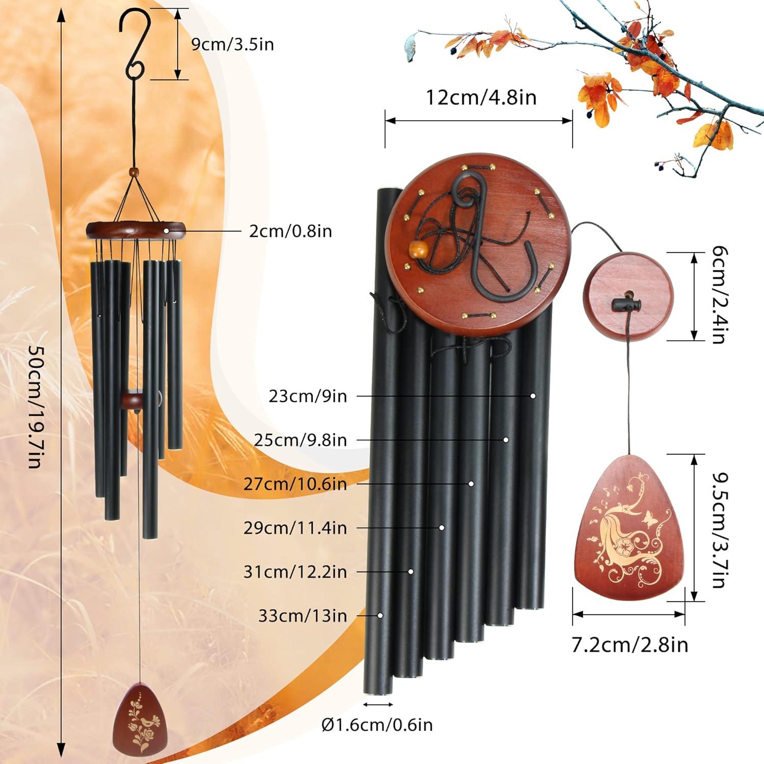Sympathy Gifts for Loss of Loved One 32" Memorial Wind Chimes for Loss of Loved One Bereavement Condolence Gifts Sympathy Windchimes Memory Wind Chime with Memorial Card