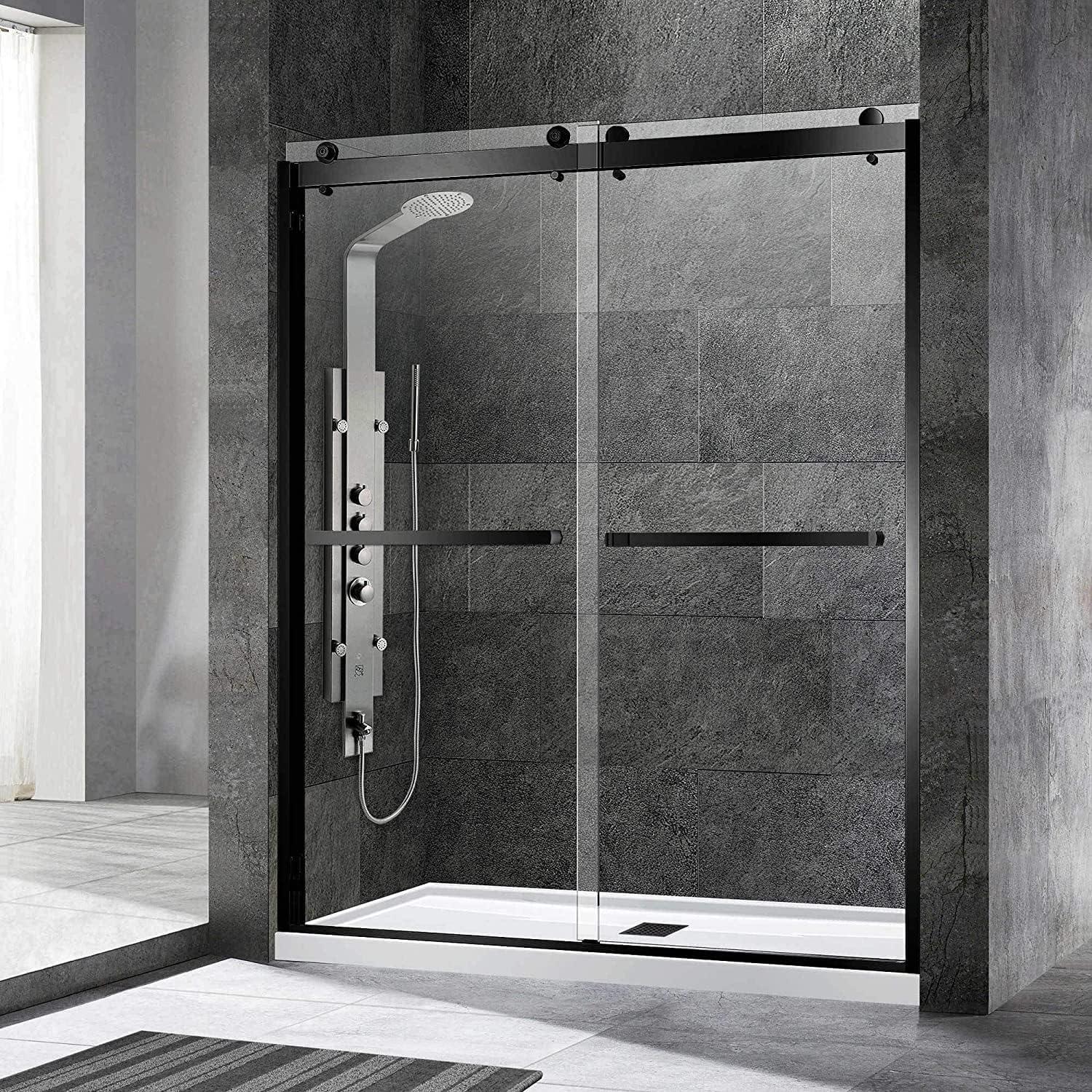 56-60" W x 76" H Double Sliding Frameless Shower Door with 3/8 in. Clear Glass