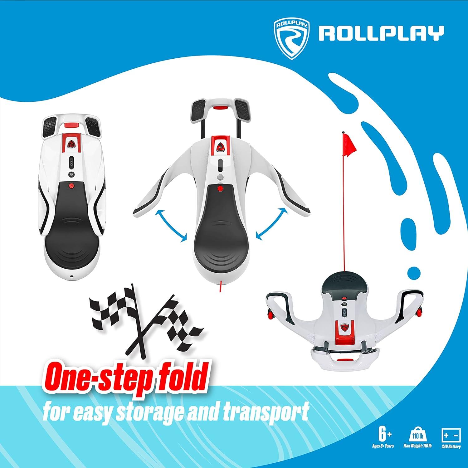 Rollplay Nighthawk Nexgen 24-Volt Battery Electric Ride-On Toy, White