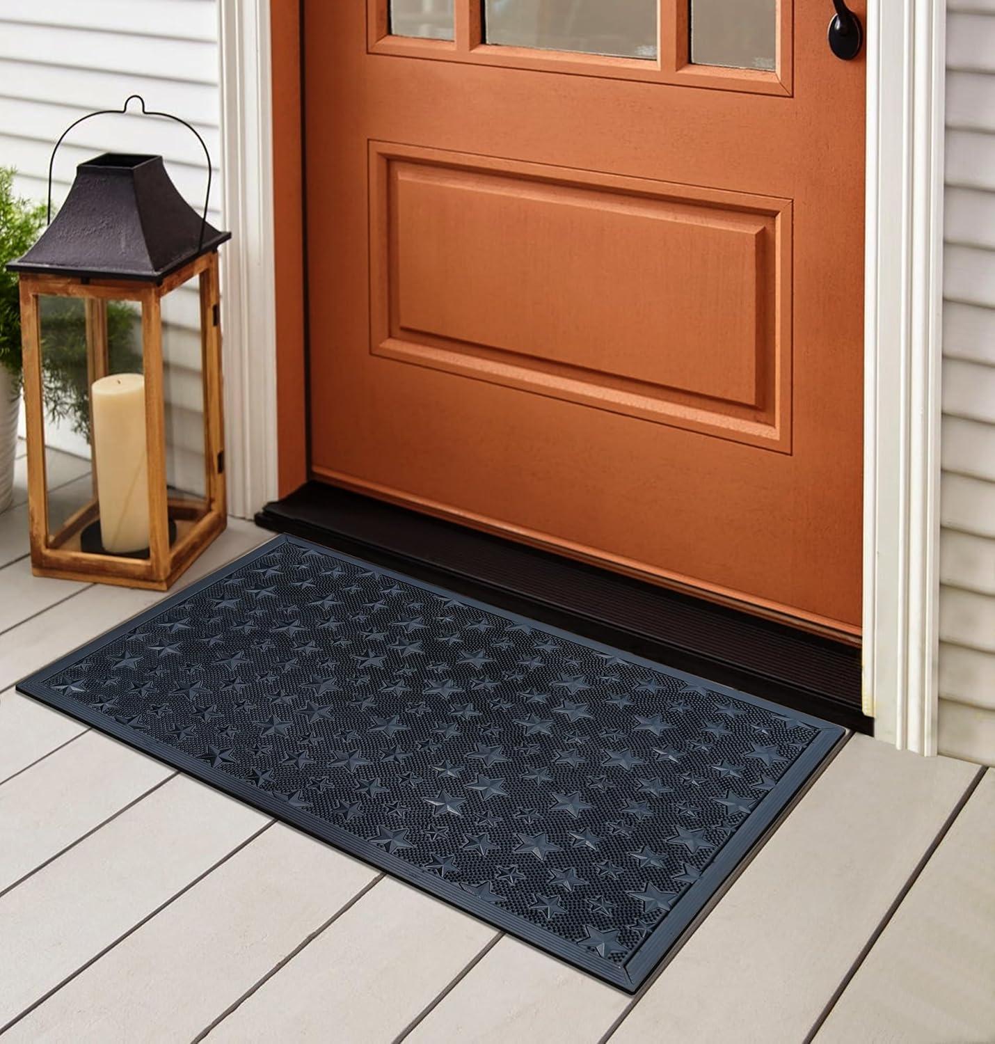 A1HC Good Luck Design Rubber Pin Welcome Door Mats 24"x36" for Outdoor Entrance, Fun Designed Doormat, Welcome Mats for Front Door Non-Slip Backing Rubber Doormat for Indoor Outdoor Use
