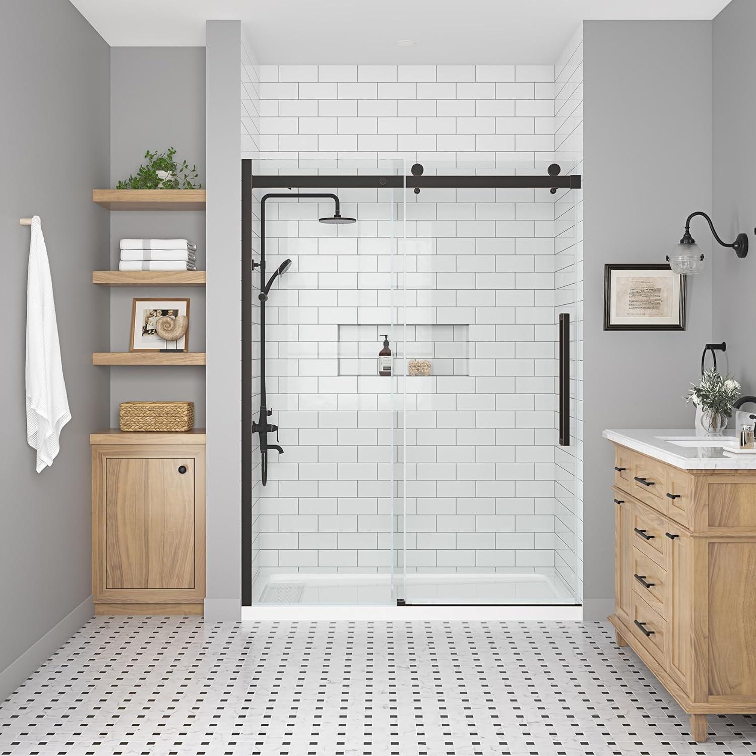 OVE Decors Bel Soft Close 60" x 78" Frameless Sliding Soft Close Shower Door