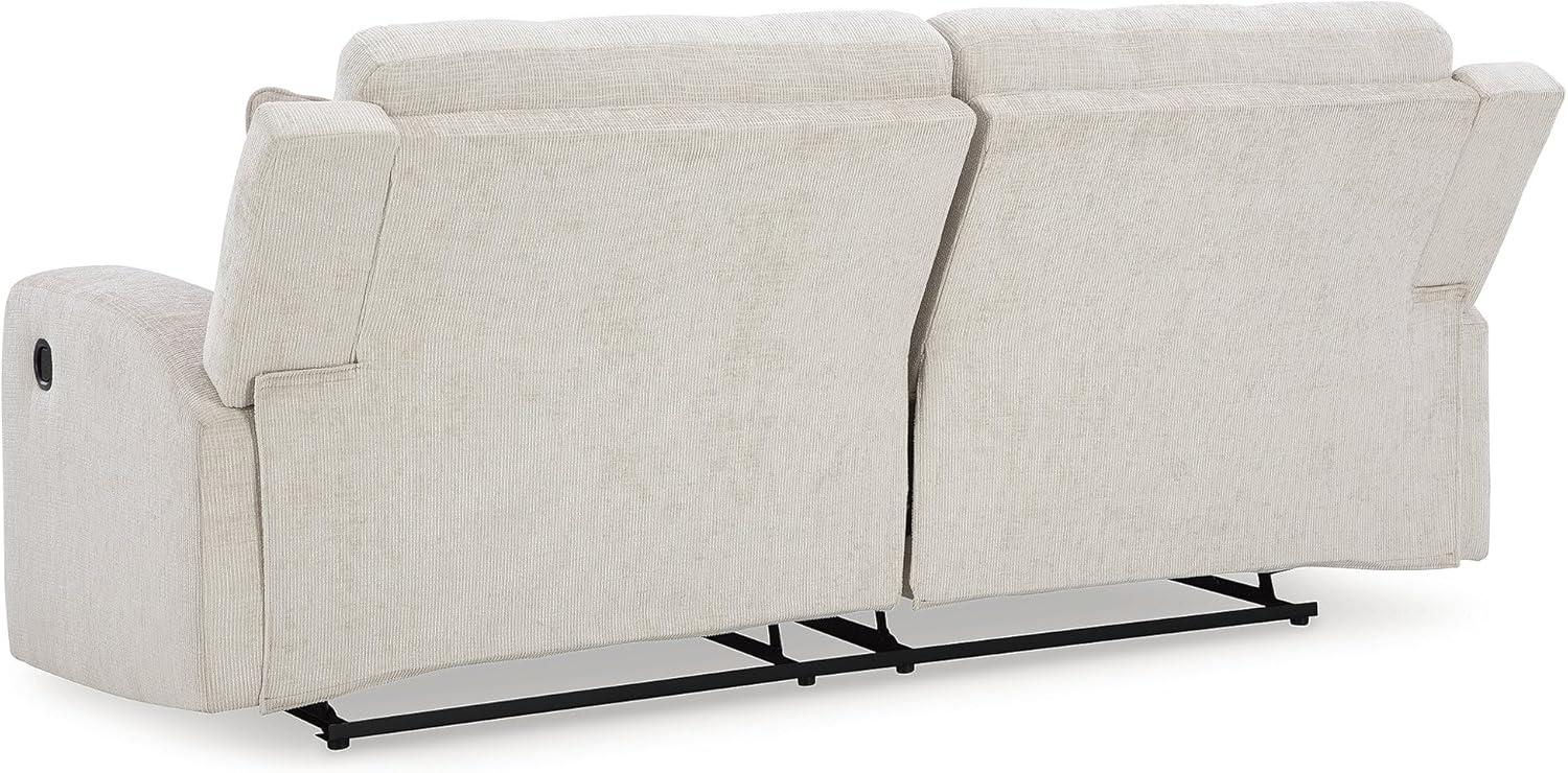 Stone Gray Tufted Fabric Manual Reclining Sofa with Track Arms
