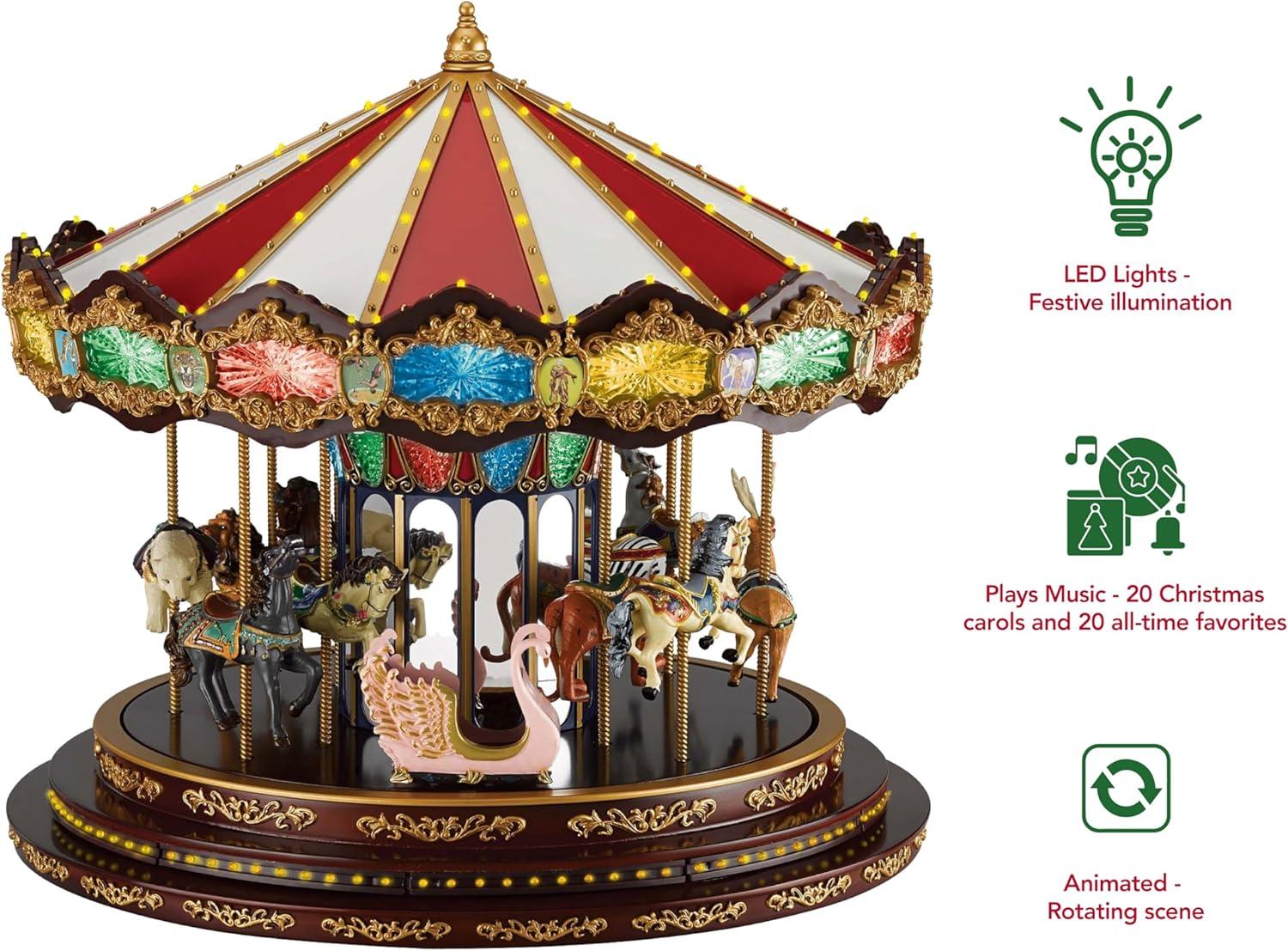 Mr. Christmas Animated LED Marquee Deluxe Carousel Musical Decoration