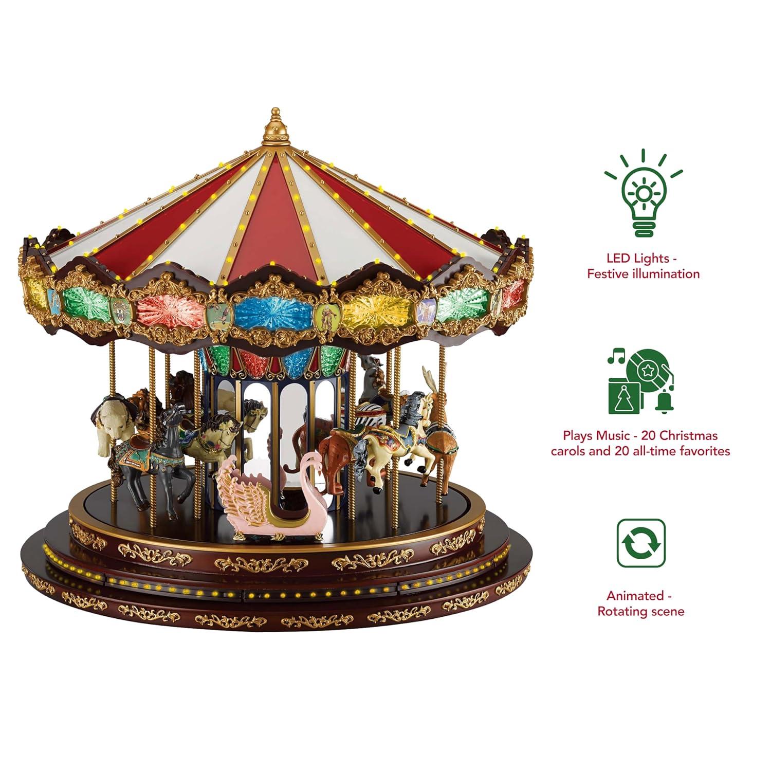 Mr. Christmas Animated LED Marquee Deluxe Carousel Musical Decoration