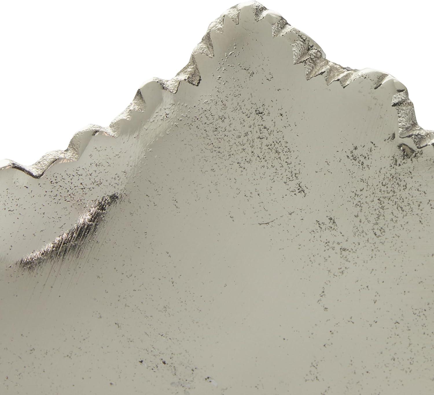 CosmoLiving by Cosmopolitan Aluminum Metal Live Edge Silver Decor Tray