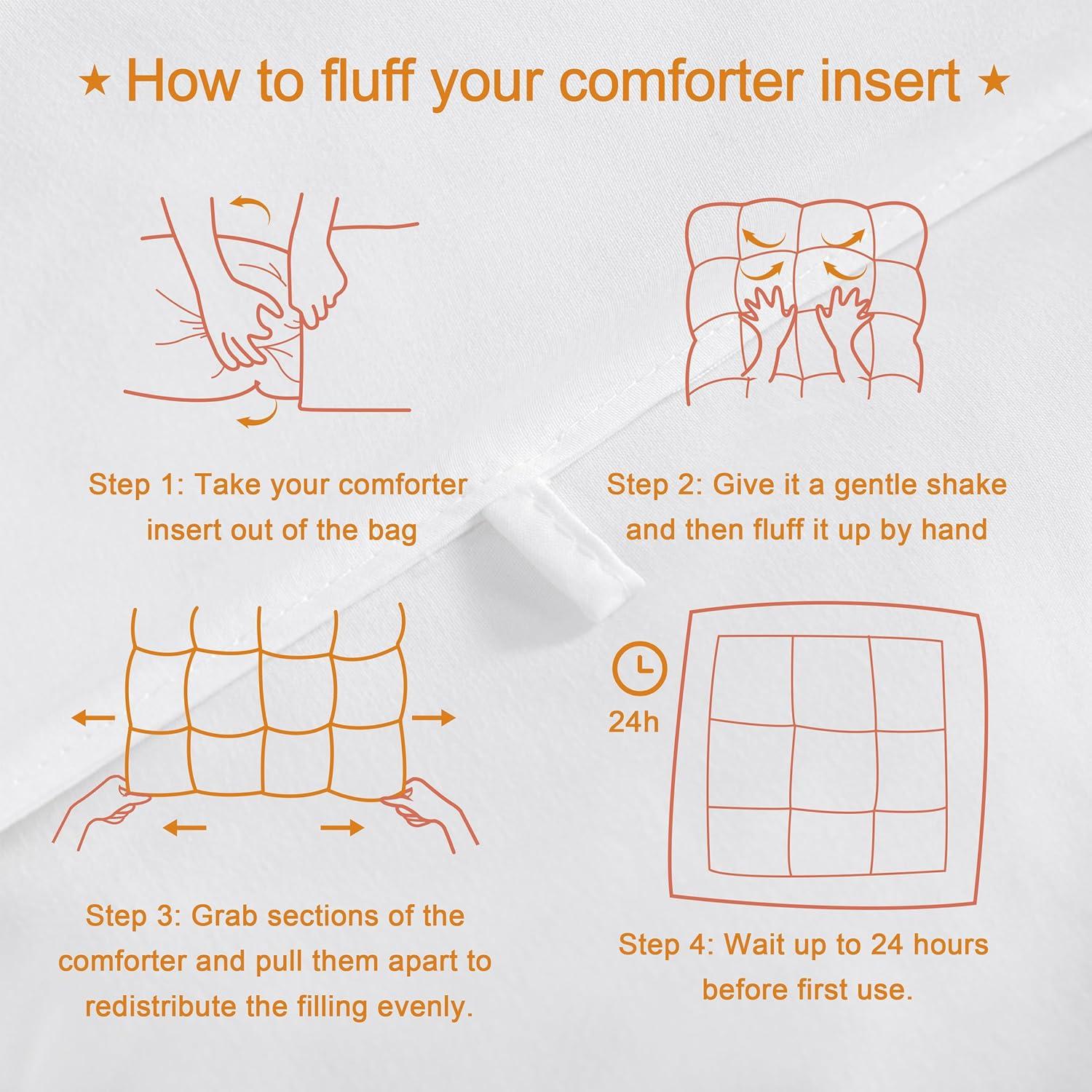 All Season Goose Down Alternative Twin Duvet Comforter Insert, 68x90 Inches, White - NTBAY