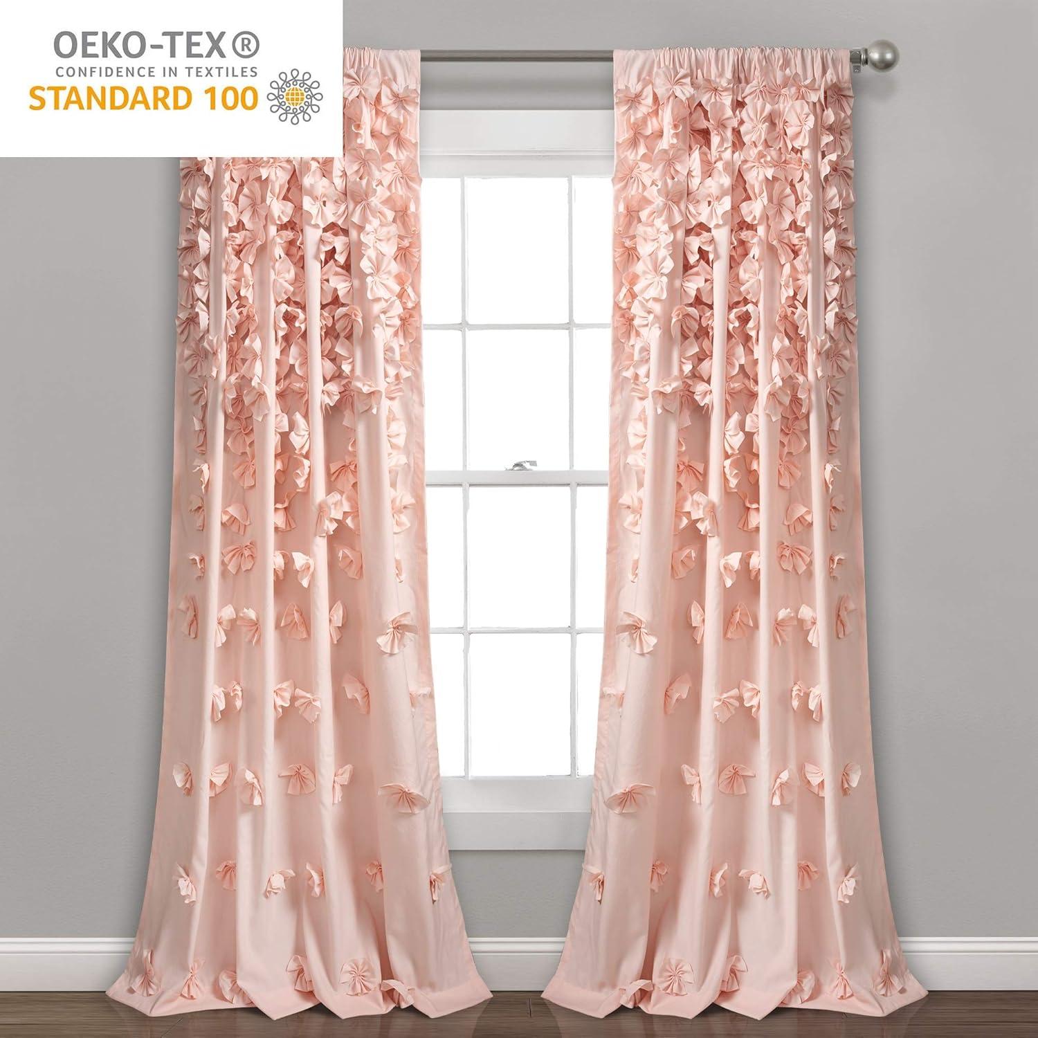 Lush Decor Riley Polyester Semi Sheer Curtain Single Panel