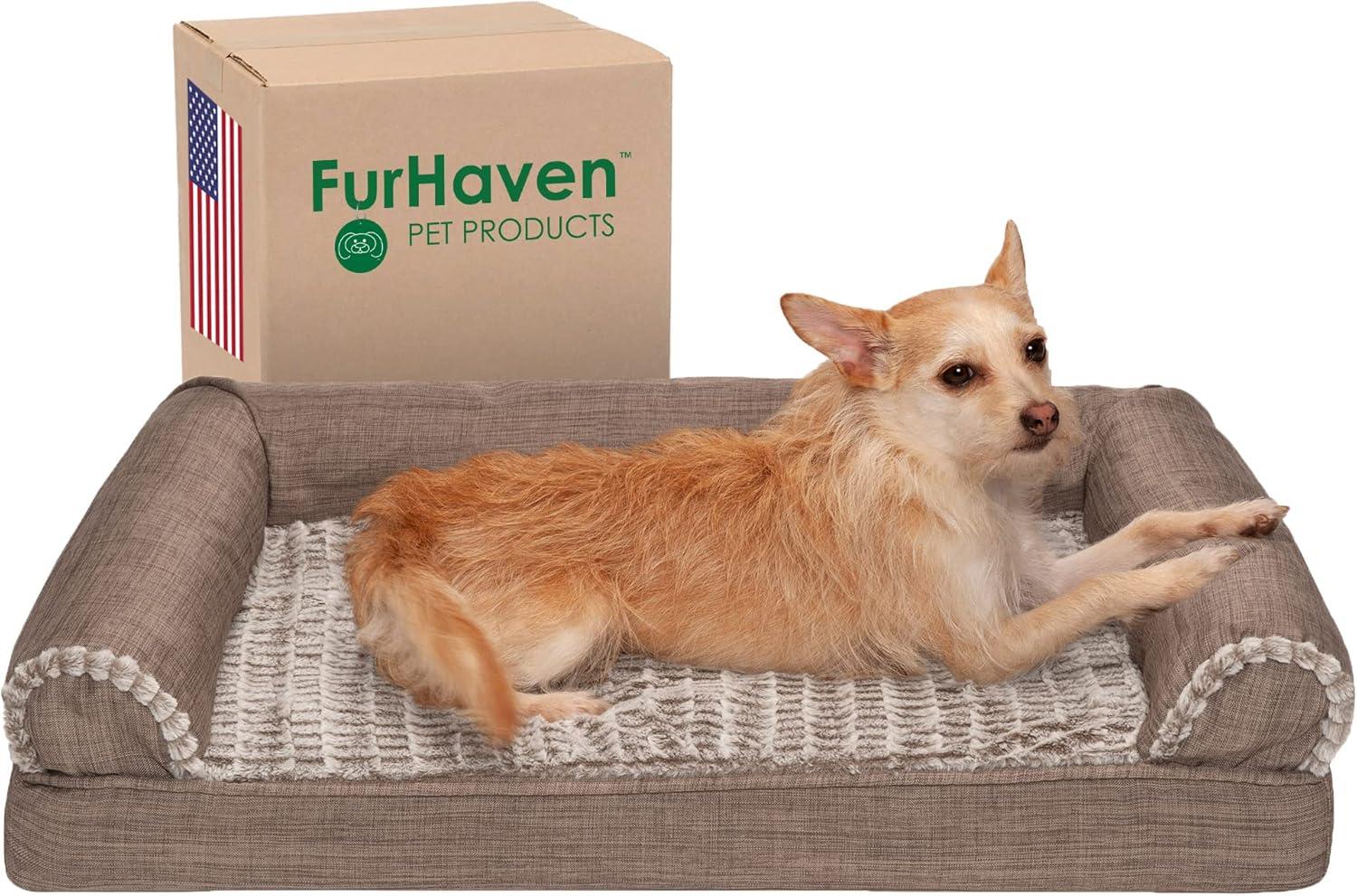Luxe Fur & Performance Linen Sofa Bed