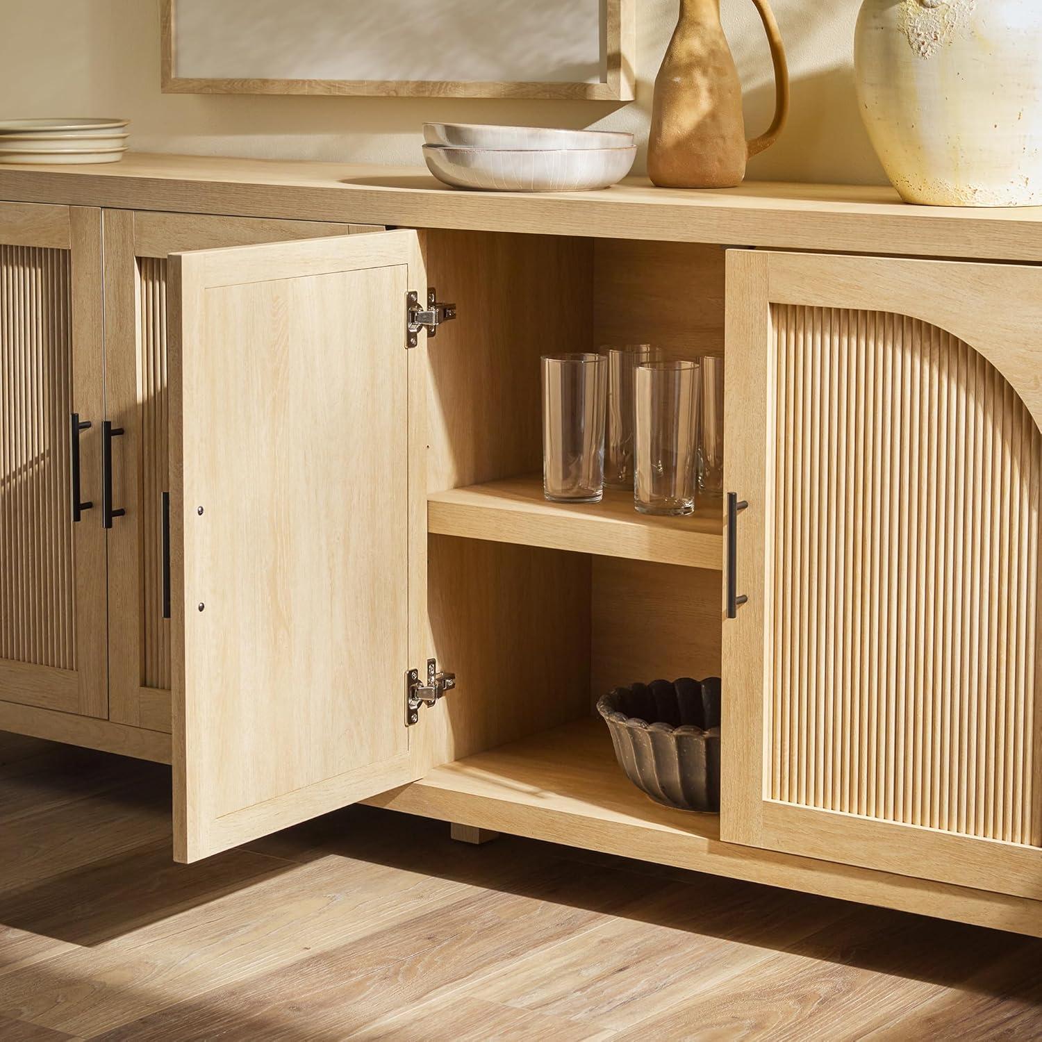 Millwood Pines Eilisha Modern Reeded Sideboard with Arched Doors