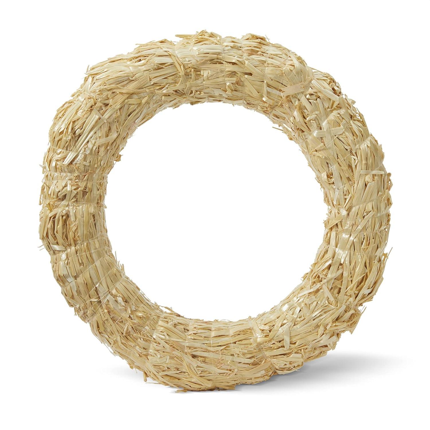 Natural Straw 18-Inch Outdoor Floral Wreath Form