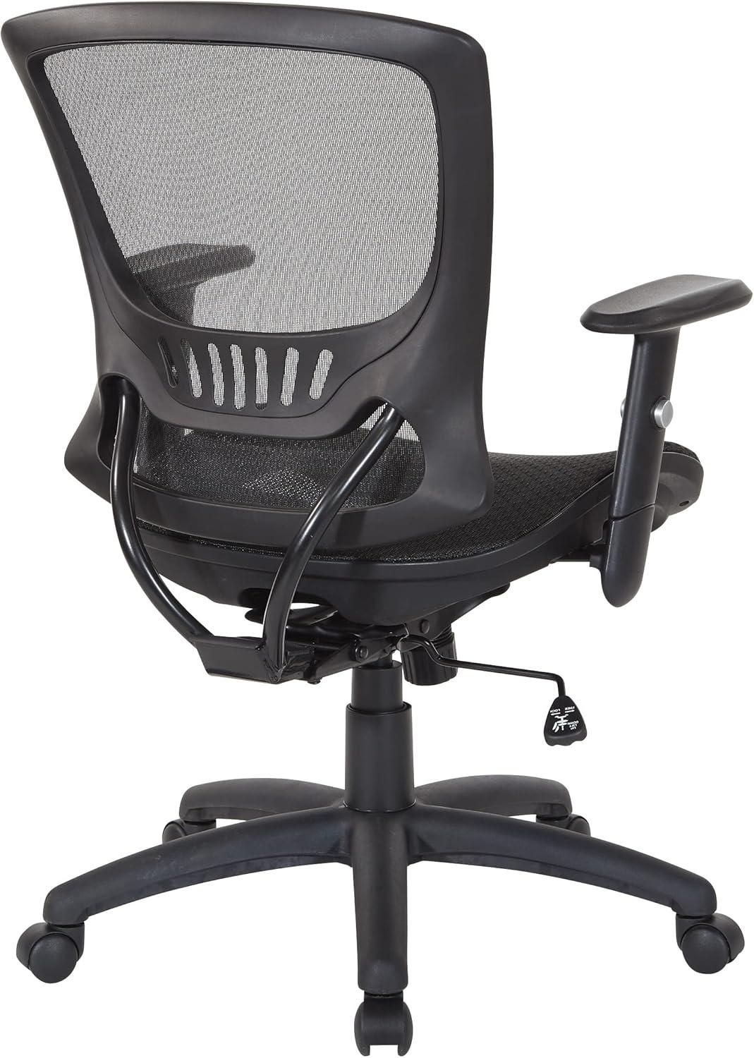 Manager's Chair  Mesh Screen Seat and Back in Black Fabric