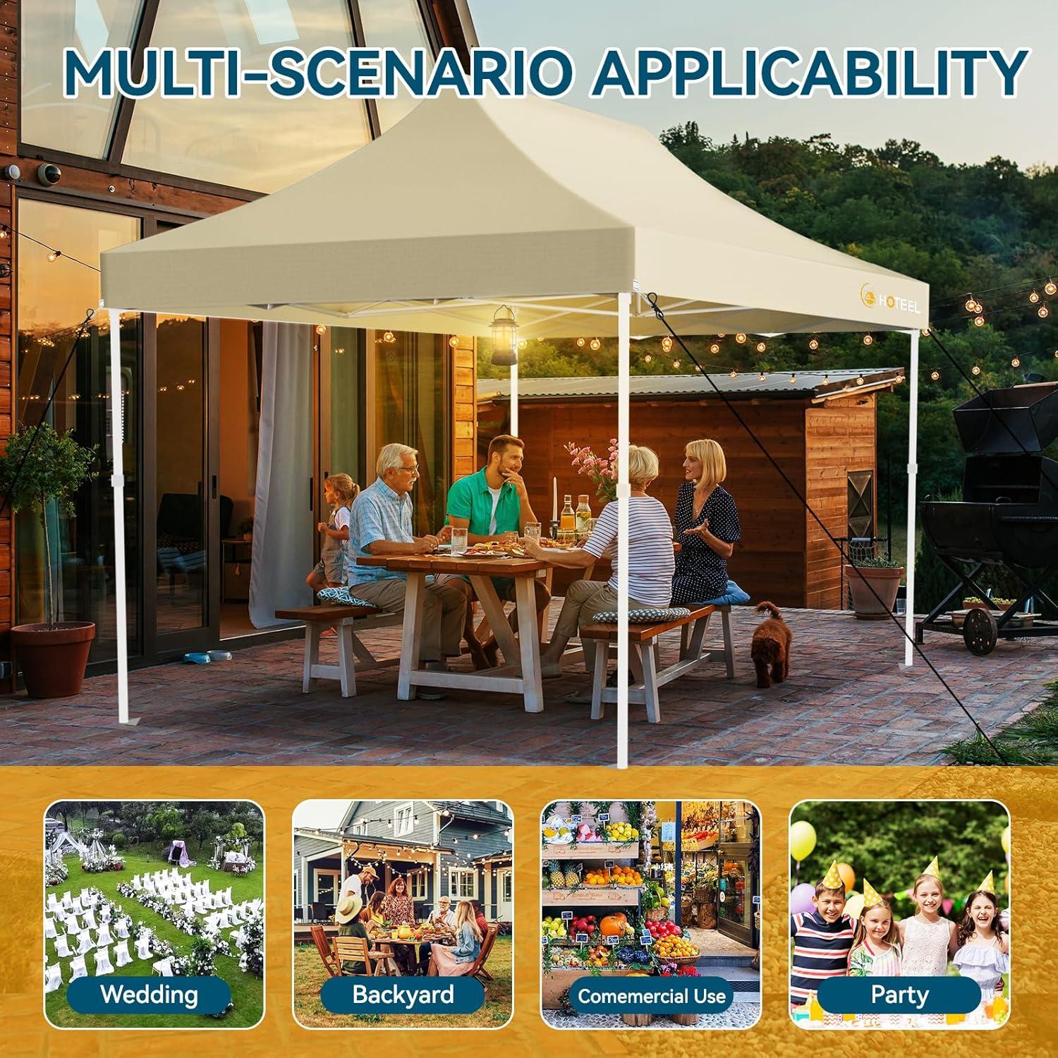 HOTEEL 10'Wx20'D Heavy Duty Pop up Canopy Tent with 6 sidewalls Easy Up Commercial Outdoor