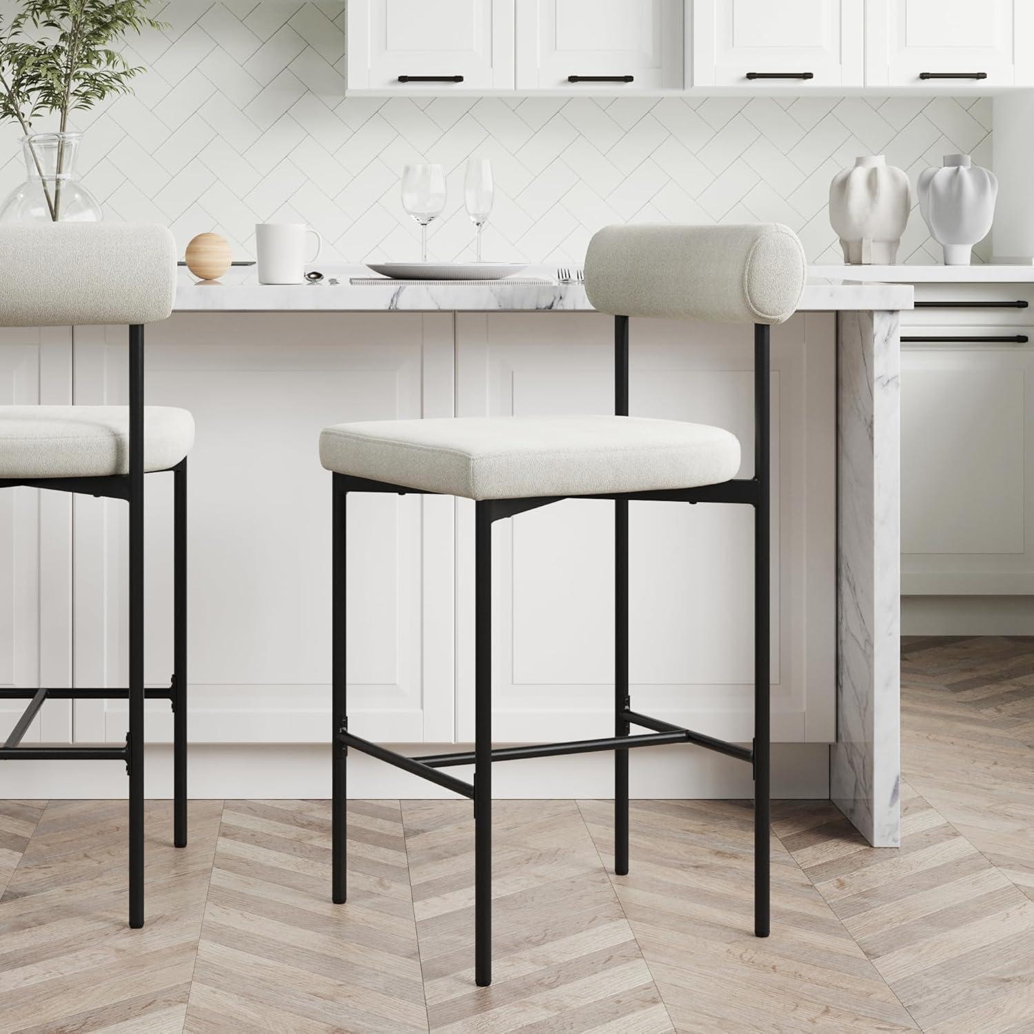 Dahlia Upholstered Counter Stool with Metal Frame