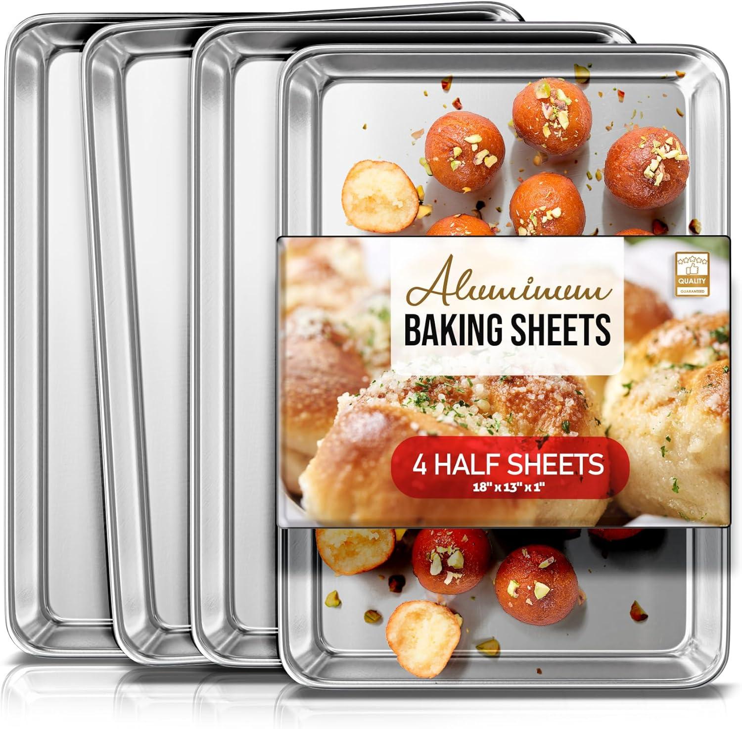 Joytable Non-Stick Aluminized Steel Half Sheet Pan Set (Set of 4)