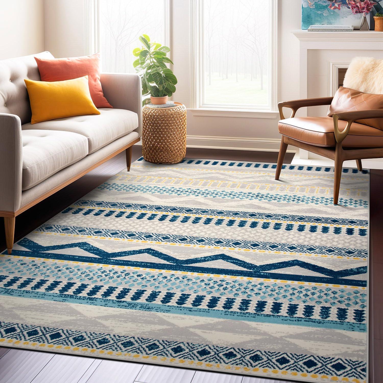 World Rug Gallery Boho Geometric Area Rug