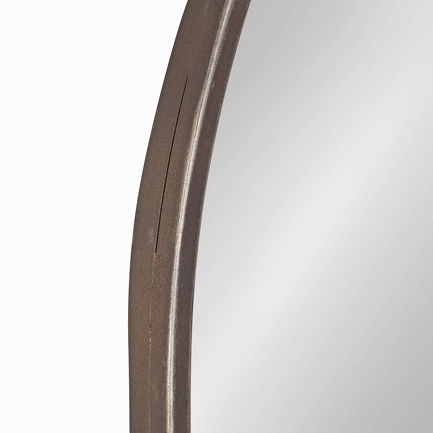 Kate and Laurel Yitro Rustic Oval Metal Framed Wall Mirror, 20 x 34, Rustic Metal, Chic Industrial Accent Mirror for Wall