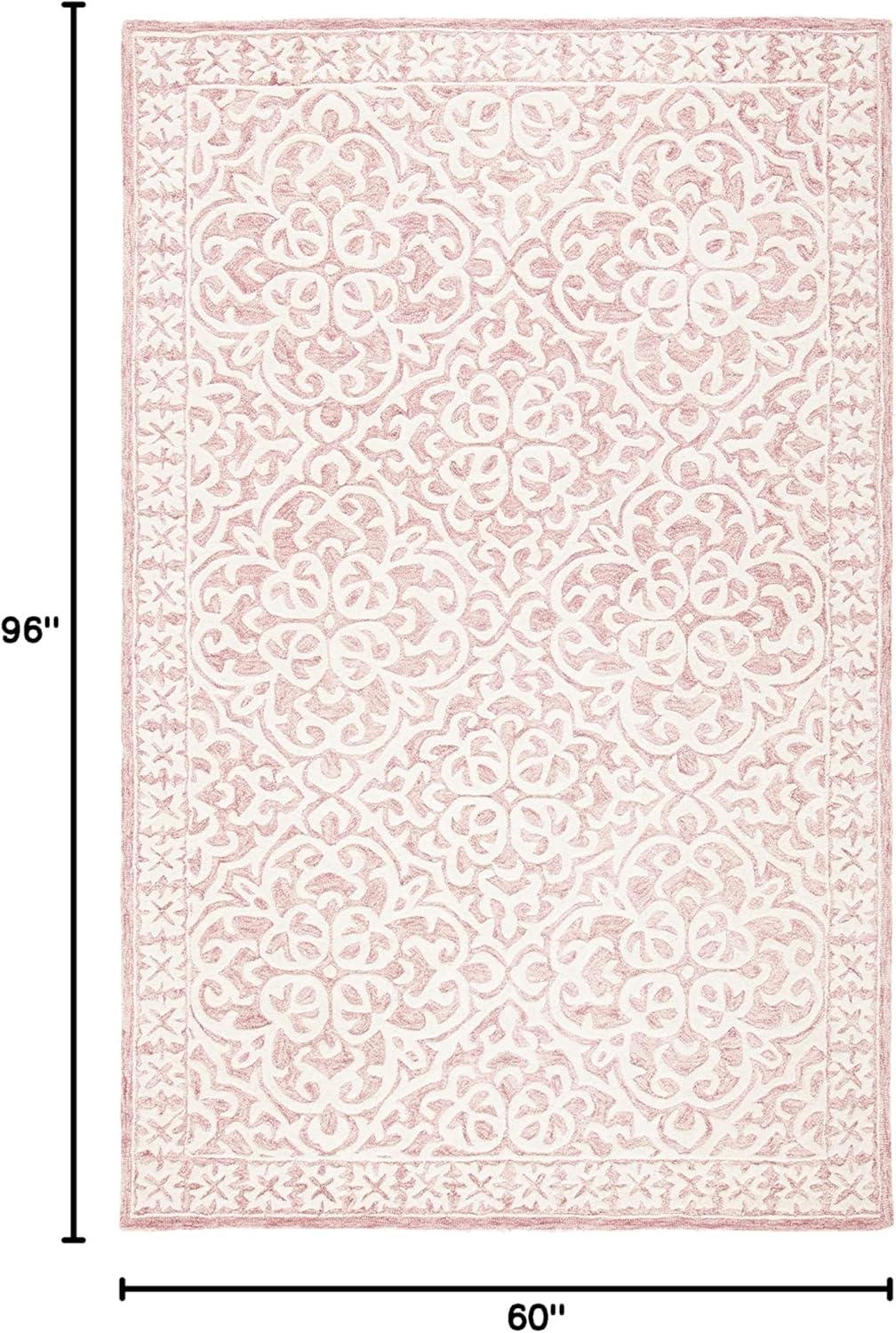 Metro MET857 Hand Tufted Indoor Area Rug - Pink/Ivory - 5'x8' - Safavieh