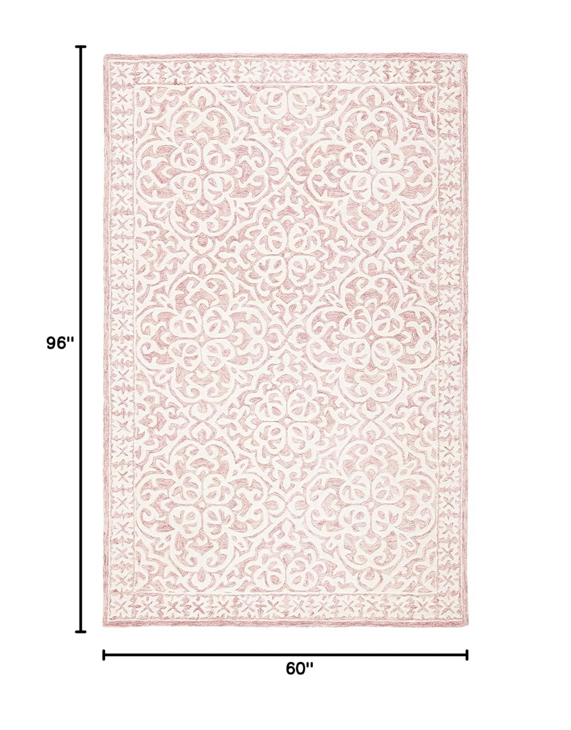 Metro MET857 Hand Tufted Indoor Area Rug - Pink/Ivory - 5'x8' - Safavieh
