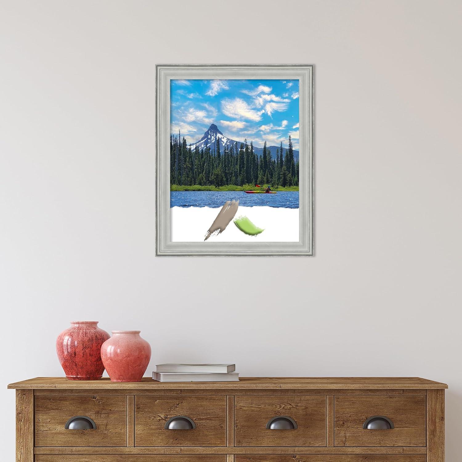 Amanti Art Bel Volto Silver Wood Picture Frame Opening Size 16x20 in.