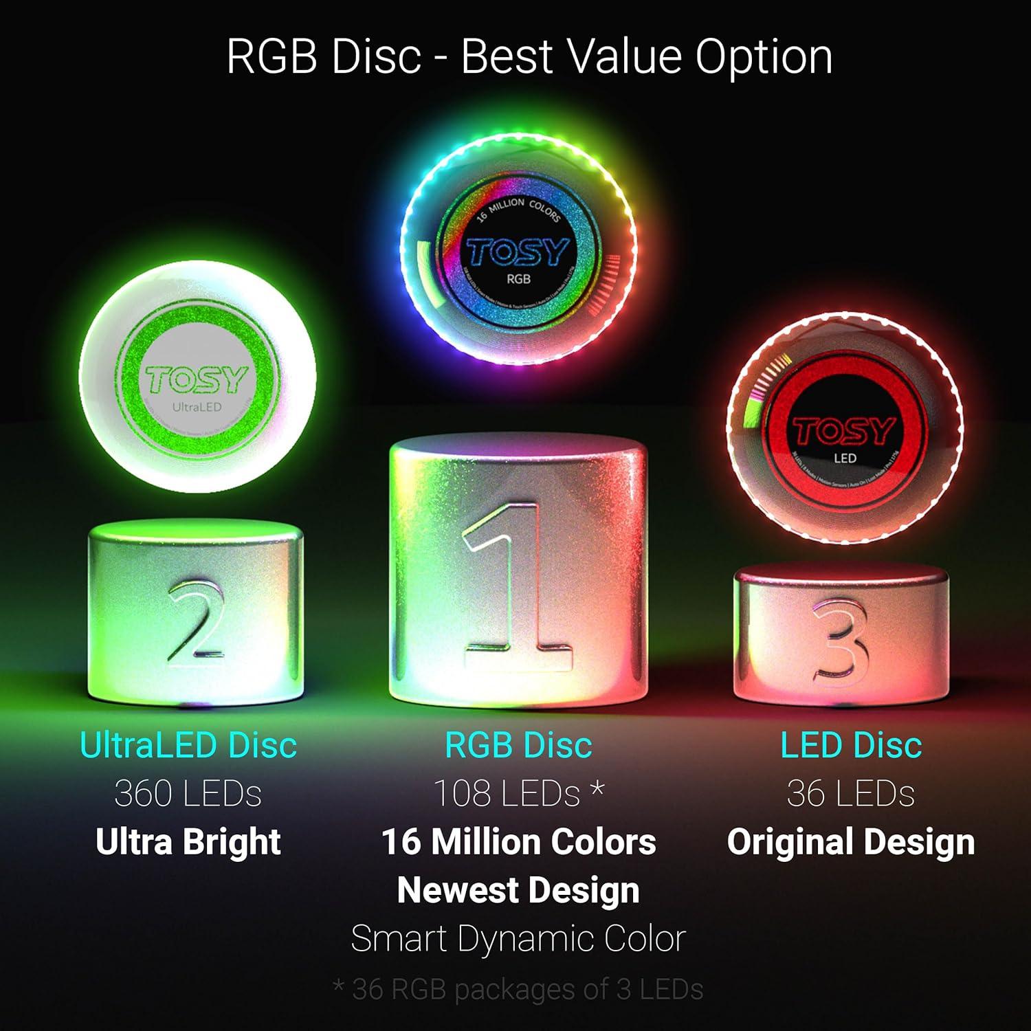 TOSY Ultimate Disc LED 36 Super Bright Rechargeable Flying Disc