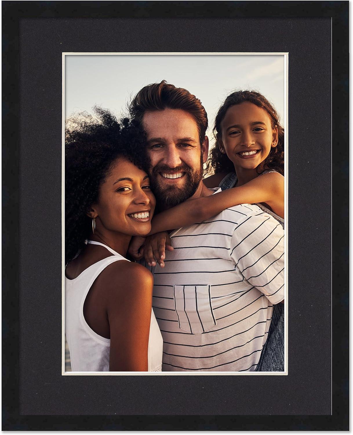 17x23 Frame Black With Black Picture Mat For 17x23 Photo - Black 19x25 Frame To Display Print or