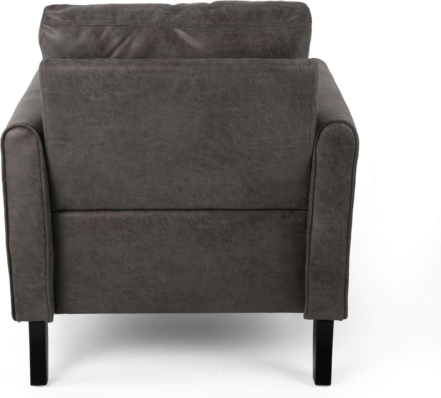 Slate Gray Plush Microfiber Low Profile Contemporary Club Chair