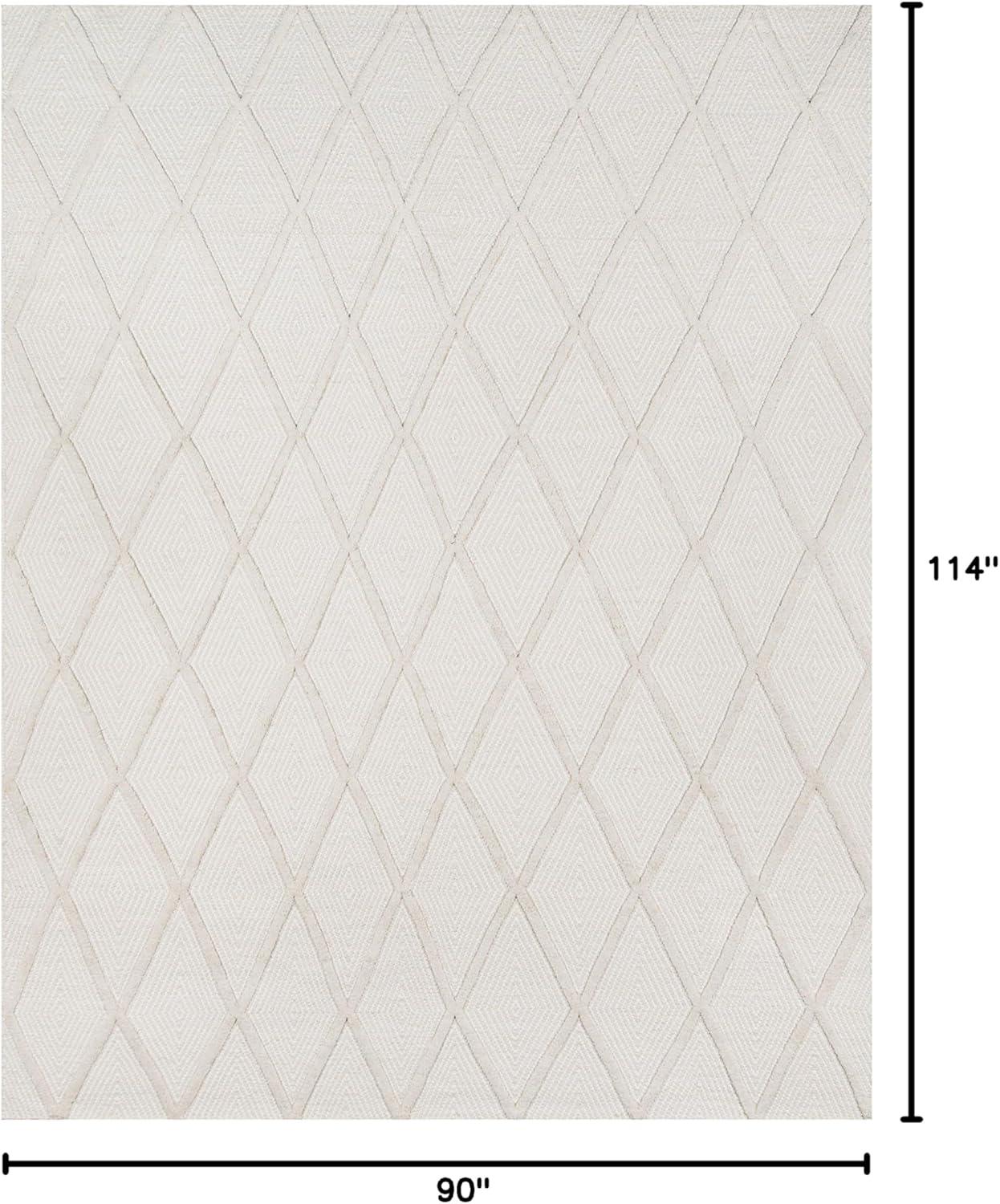 Langdon Geometric Handmade Flatweave Wool Beige Area Rug