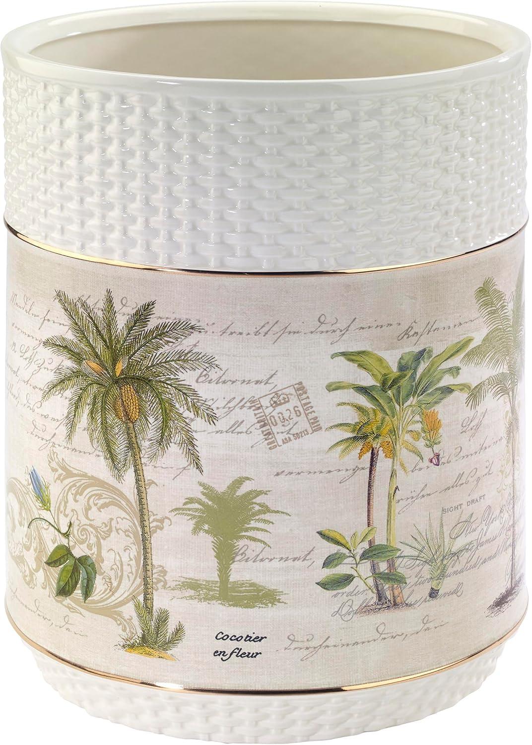 Avanti Linens Colony Palm Wastebasket