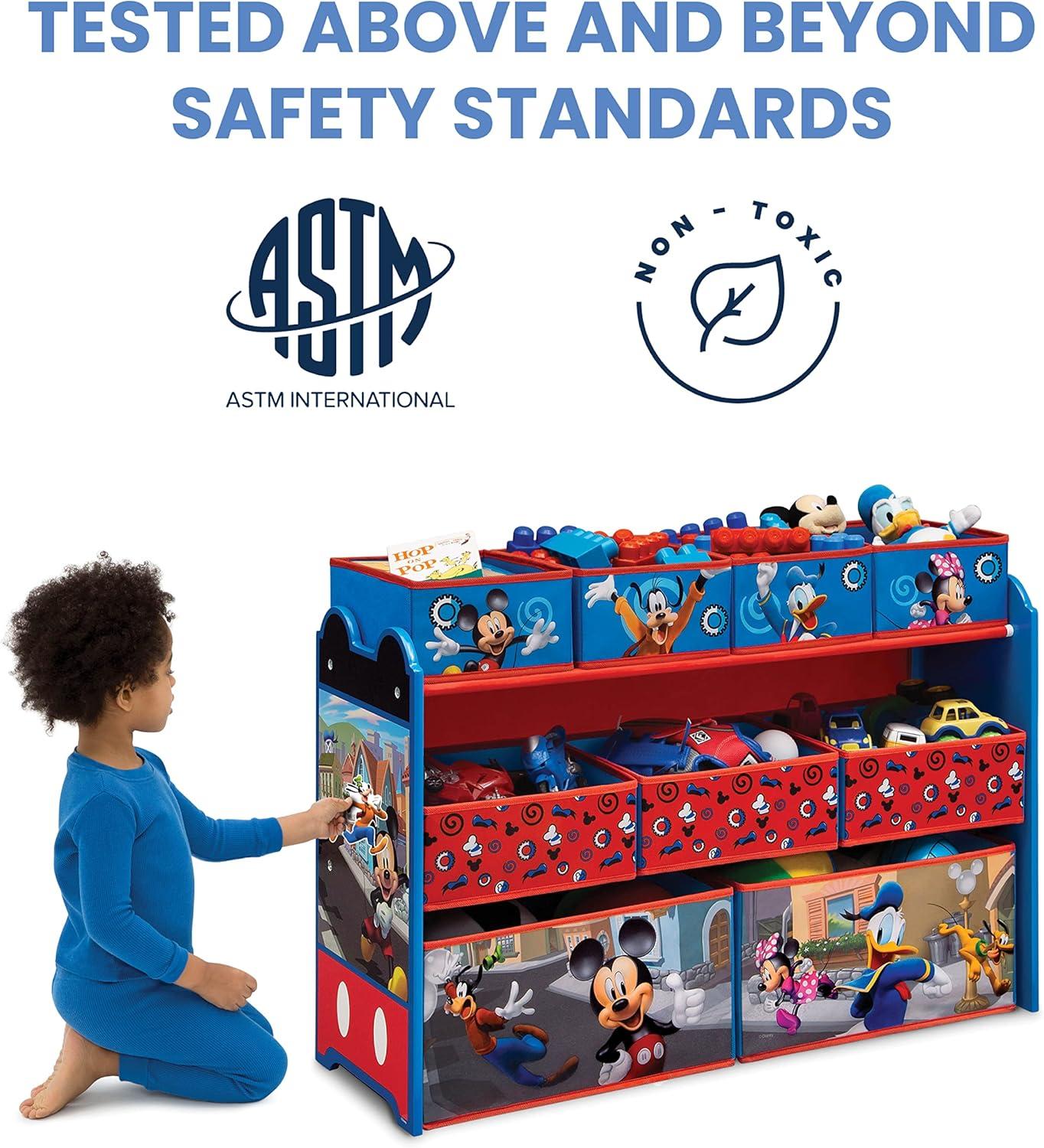 Delta Children Deluxe 9 Bin Design and Store Toy Organizer - Mickey Mouse