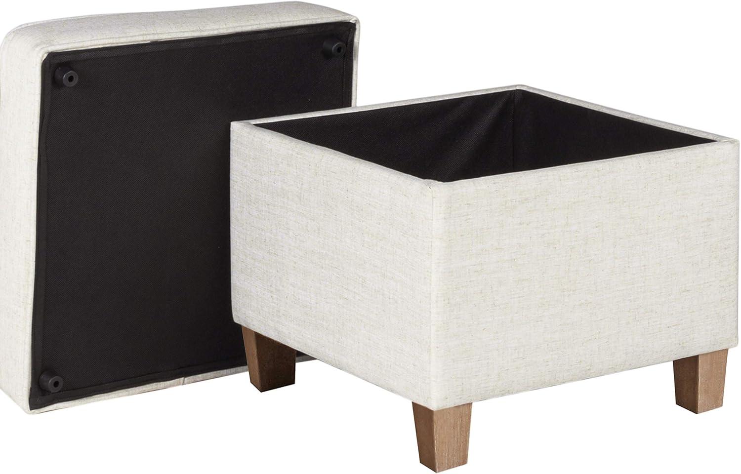 Cole Classics Square Storage Ottoman with Lift Off Top - HomePop