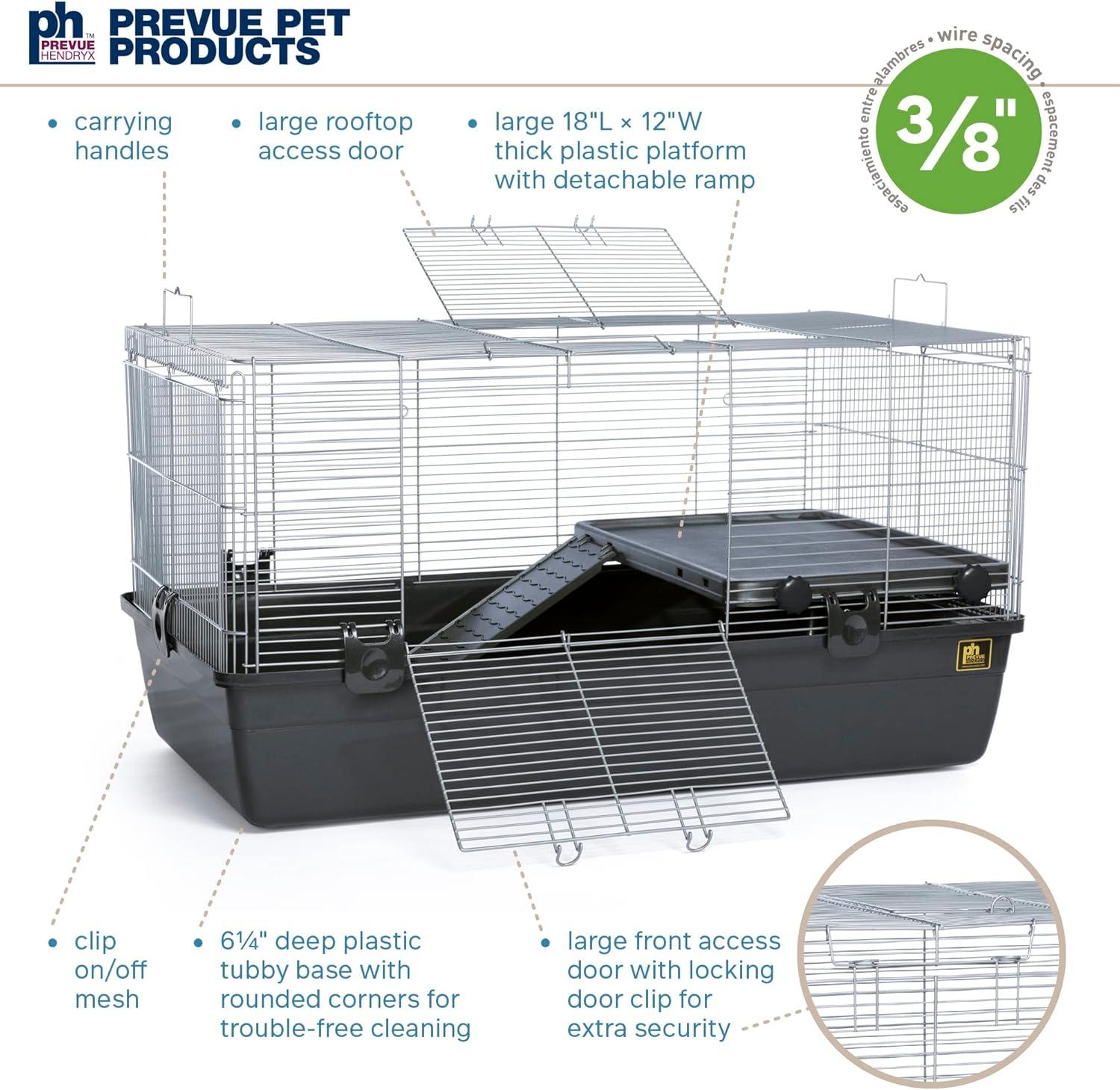 Dark Gray Universal Small Animal Cage with Deep Base