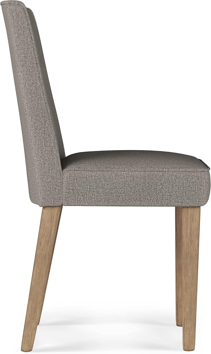 Elegant Taupe Rubberwood Upholstered High-Back Side Chair