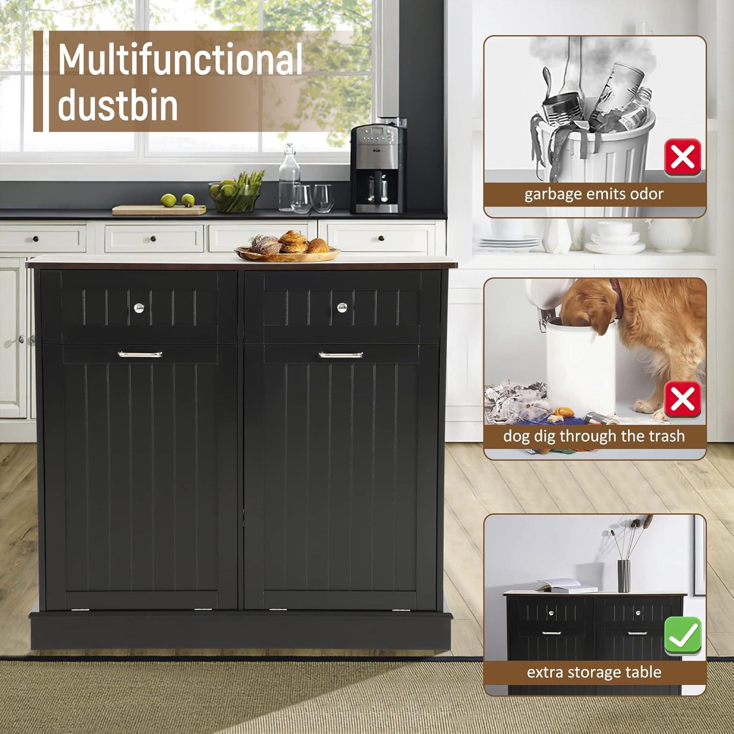 Double Tilt Out Trash Kitchen Cabinet