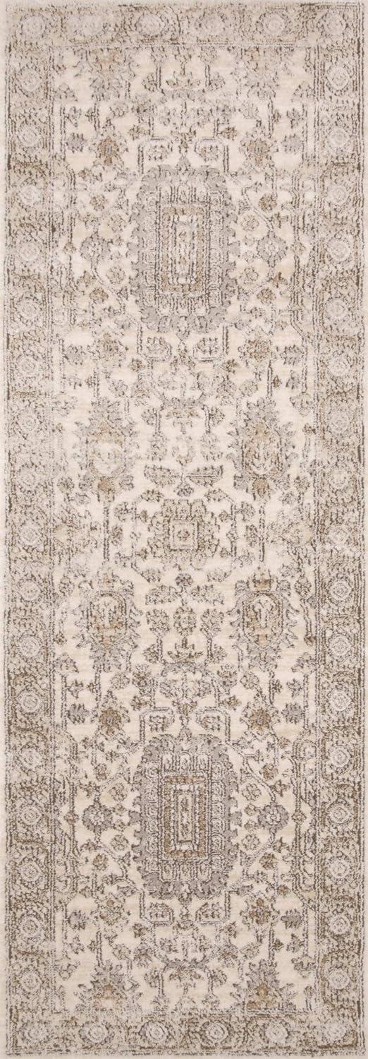 Loloi Teagan Ivory / Sand 2'-8" x 7'-6" Runner Rug