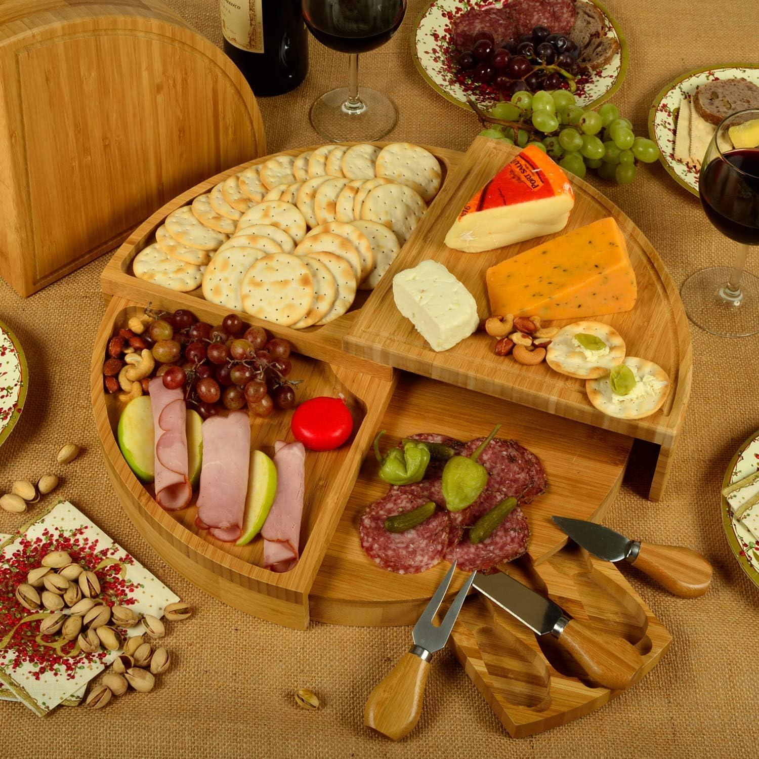 Picnic at Ascot (CB40) Vienna Transforming Bamboo Cheese Board Set