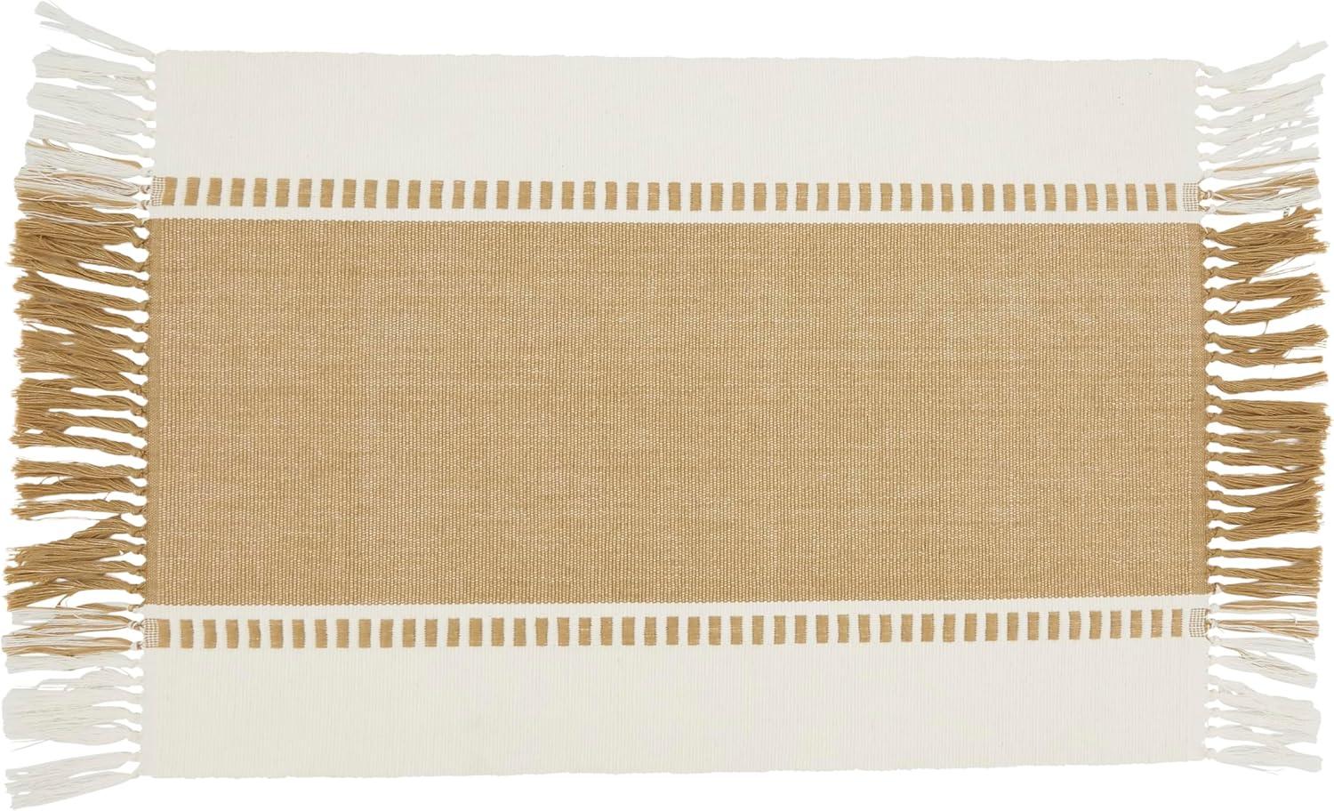 Saro Lifestyle Tassel Trimmed Stripe Placemat (Set of 4)