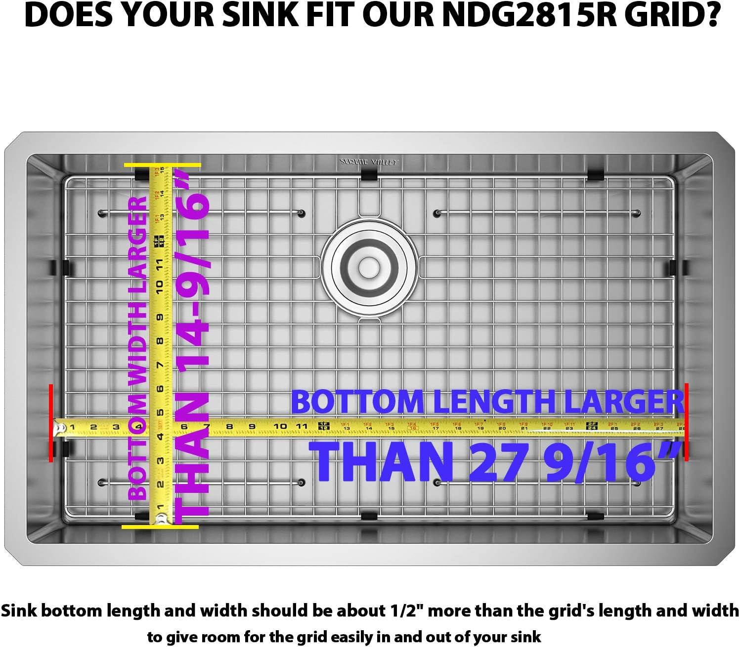 27.56-in x 14.57-in Rear Drain Heavy-Duty Stainless Steel Sink Grid